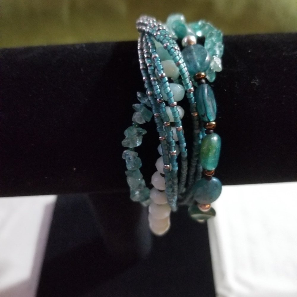 Silpada Sterling and brass gemstone bracelet